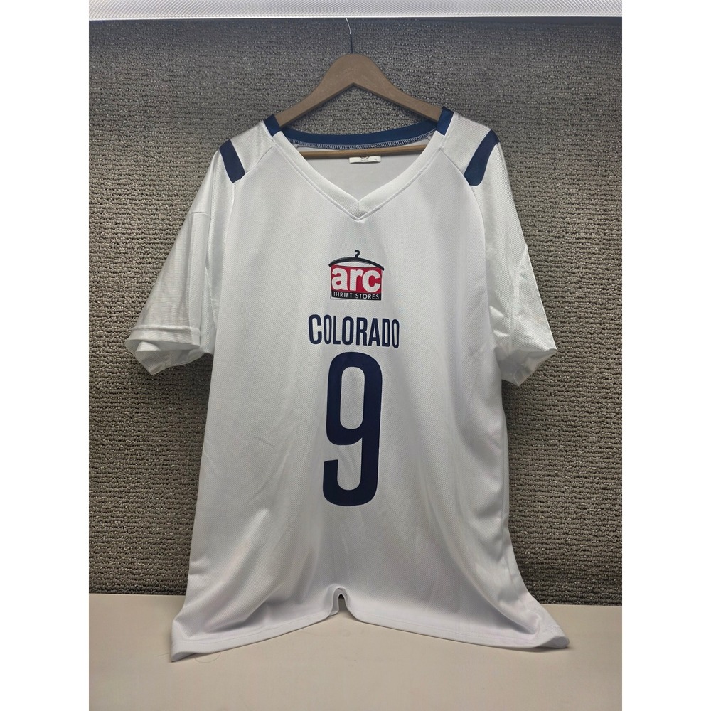 Colorado Ice IFL Indoor Football Jersey Mens XL White Navy‎ Blue #9 Arc Thrift